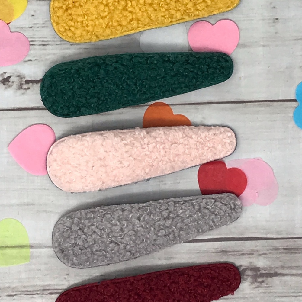 Sherpa hair clips-set of 5